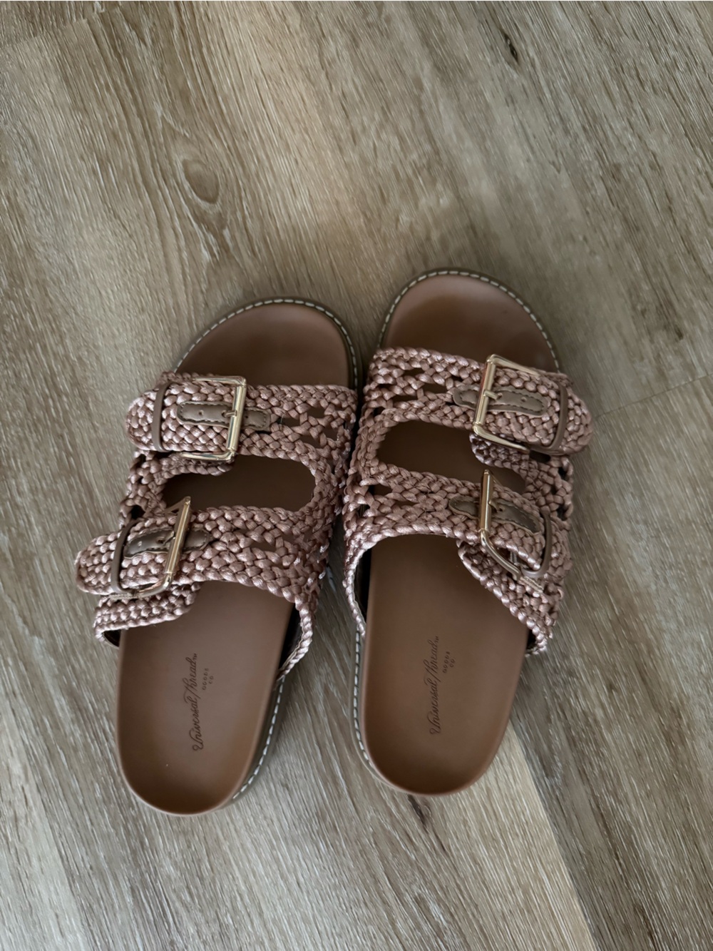 Universal Thread Braided Double-Buckle Slide Sandals